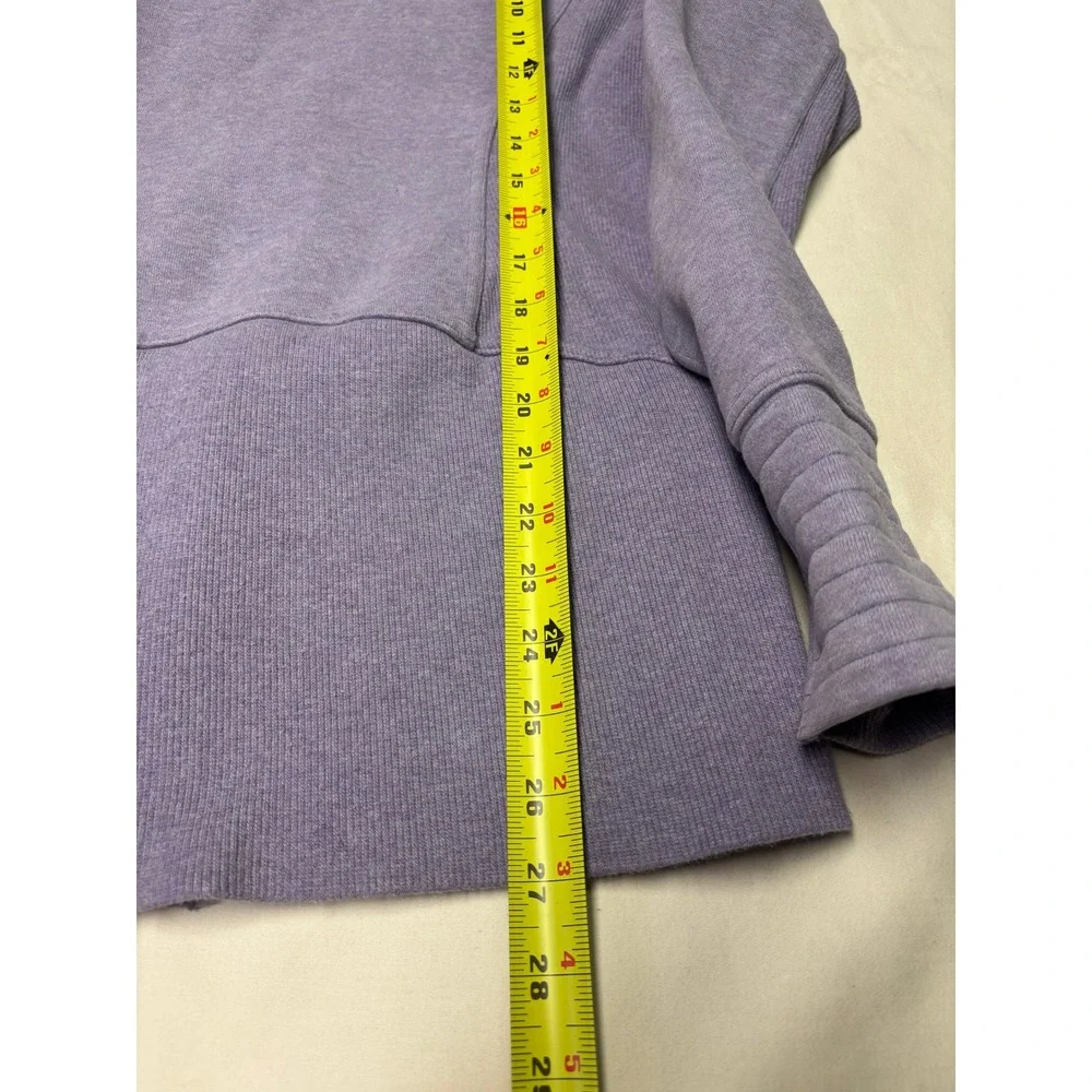 Lululemon Athletica Grey Zip Up Jacket Funnel Neck‎ Ribbed Cuffs Size 6